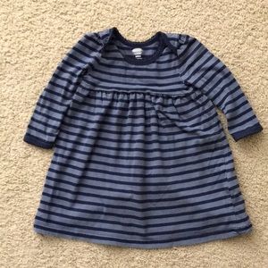 Old Navy Girls striped dress. 6-12 months.